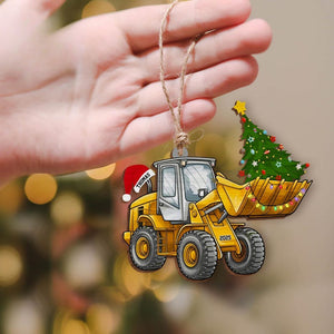 Personalized Excavator Christmas Ornament, Construction Vehicle Gift, Excavator Truck Christmas Ornament, Construction Gift For Boy