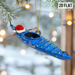 Personalized Kayak Christmas Acrylic Ornament, Custom Canoe Ornament, Outdoor Adventure Holiday Decor, Gift for Kayak Lovers