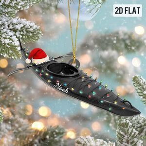 Personalized Kayak Christmas Acrylic Ornament, Custom Canoe Ornament, Outdoor Adventure Holiday Decor, Gift for Kayak Lovers