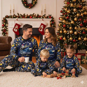 Custom Name Po-lar Express Family Christmas Pajamas, Custom Matching Holiday PJs, Believe Train Xmas Sleepwear, Xmas Pajamas Matching