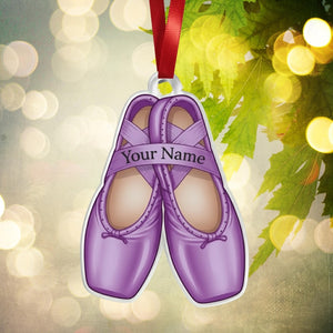 Personalized Ballerina Ornament: Acrylic Christmas Tree Decor or Dance Recital Gift; Little Girl Dancer Ornament Ballet Shoes Christmas Ornament 2025, Ballet Dancer Ornament Tree Hanger, Gift for Ba