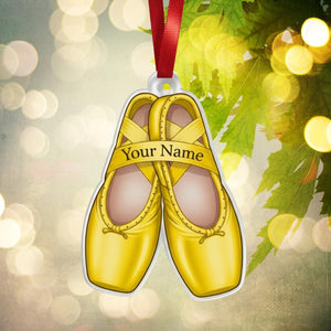 Personalized Ballerina Ornament: Acrylic Christmas Tree Decor or Dance Recital Gift; Little Girl Dancer Ornament Ballet Shoes Christmas Ornament 2025, Ballet Dancer Ornament Tree Hanger, Gift for Ba