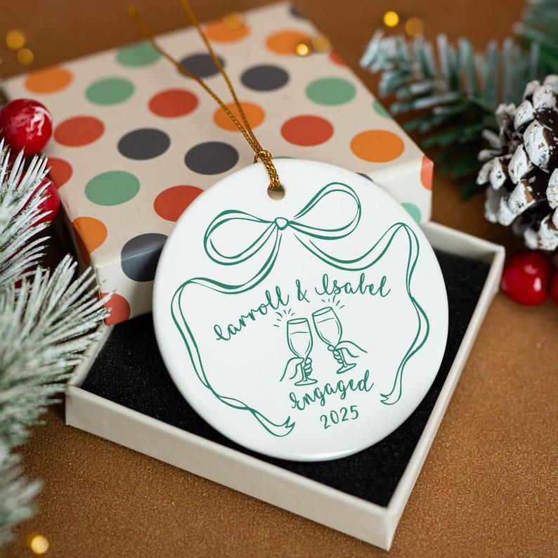 Personalized Married Ornament: First Christmas Keepsake, Mr & Mrs Ceramic Bauble