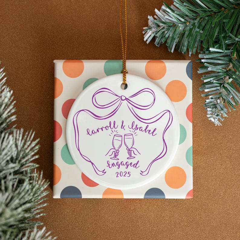 Personalized Married Ornament: First Christmas Keepsake, Mr & Mrs Ceramic Bauble