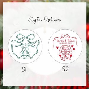 Personalized Married Ornament: First Christmas Keepsake, Mr & Mrs Ceramic Bauble