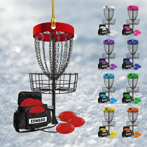 Personalized Name Disc Golf Ornament, Acrylic 2D Xmas Ornament, Gift For Disc Golf Lover, Christmas Ornament Gift, Xmas Disc Golf Ornament