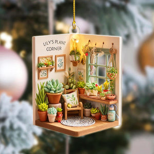 Personalized Plant Corner Christmas Ornament Custom Greenhouse Garden D cor, Plant Lover Gift, Succulent Room Keepsake 2025