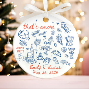 Italian Wedding Ornament, Married Ornament, Italian Wedding Keepsake, Engaged Ornament, Couple First Christmas Married, Christmas Decoration