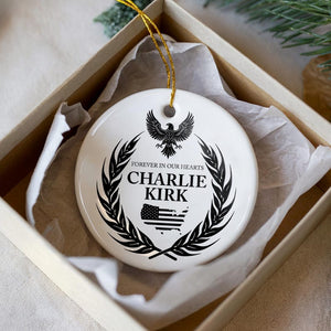 Charlie Kirk Memorial Ceramic Ornament: Patriotic Keepsake