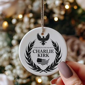 Charlie Kirk Memorial Ceramic Ornament: Patriotic Keepsake
