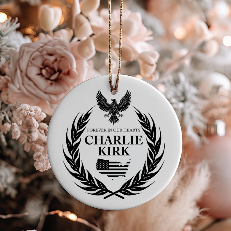 Charlie Kirk Memorial Ceramic Ornament: Patriotic Keepsake