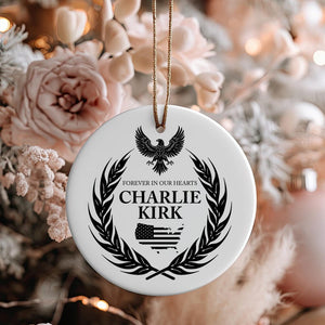 Charlie Kirk Memorial Ceramic Ornament: Patriotic Keepsake