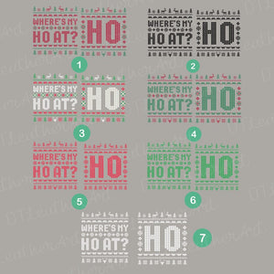 Funny Couples Ugly Christmas Shirts, Matching Holiday Sweatshirts, Where s My Ho At Xmas Outfit, Retro Ugly Christmas Party Tees