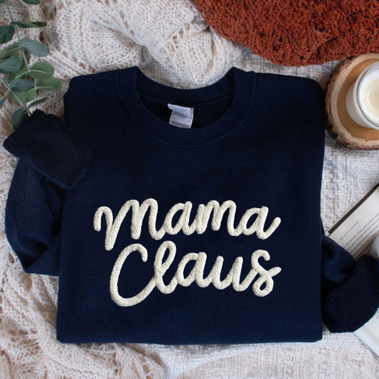 Custom Chenille YARN EMBROIDERED Sweatshirt, Custom Mama Claus shirt for Mimi, Nana, Christmas Gift for Grandma, Christmas Holiday Shirt il_794xN.7191673932_qwql.jpg