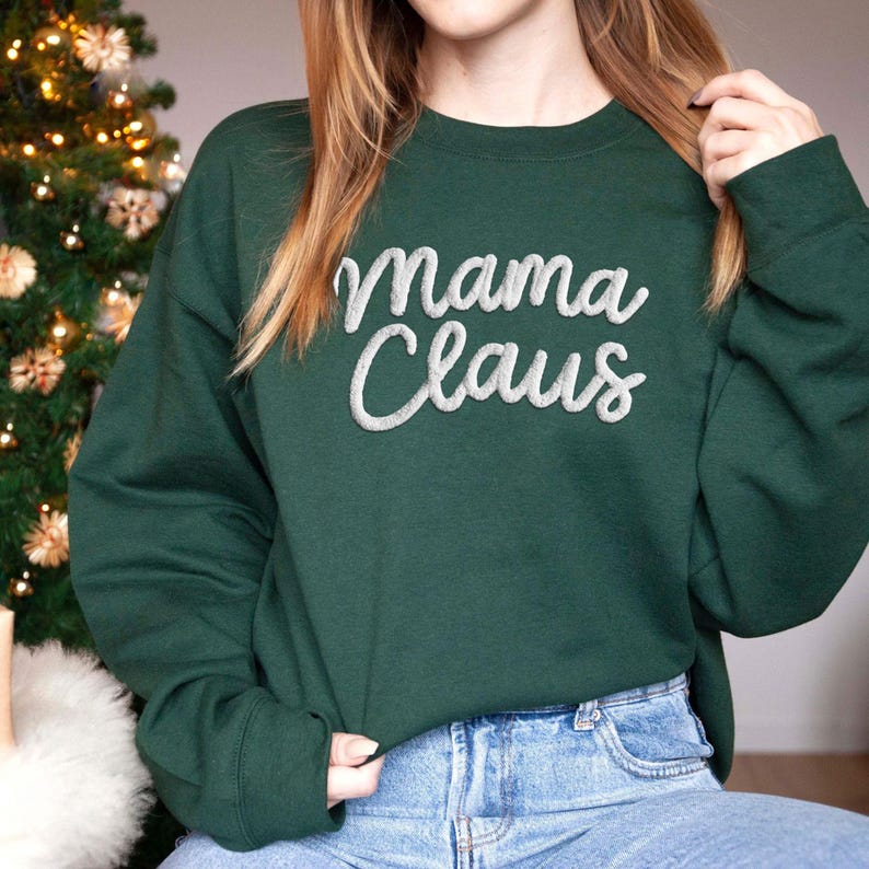 Custom Chenille YARN EMBROIDERED Sweatshirt, Custom Mama Claus shirt for Mimi, Nana, Christmas Gift for Grandma, Christmas Holiday Shirt il_794xN.7191673934_pn4s.jpg
