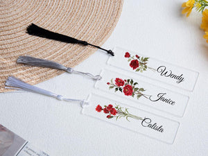 Custom Birth Flower Bookmark, Acrylic Bookmark Gift,Bookmark with Tassel,Birthday Gifts,Floral Bookmarks for Women,Book Lover Gift