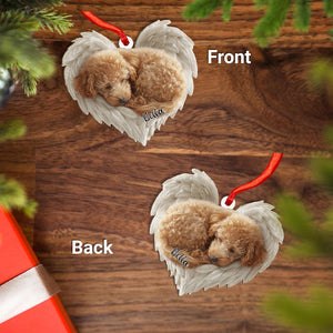 Personalized Poodle Dog Angel Ornament Flat 2D Cutout Holiday Tree Decor Gift for Dog Lovers, Pet Memorial Families Keepsake