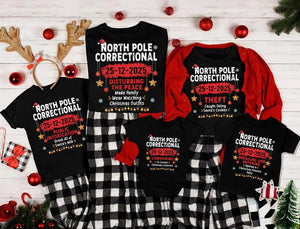 North Pole Correctional Christmas Shirt, Matching Family Christmas Pajamas, Funny Group Christmas Shirts, Matching Christmas Party Shirt