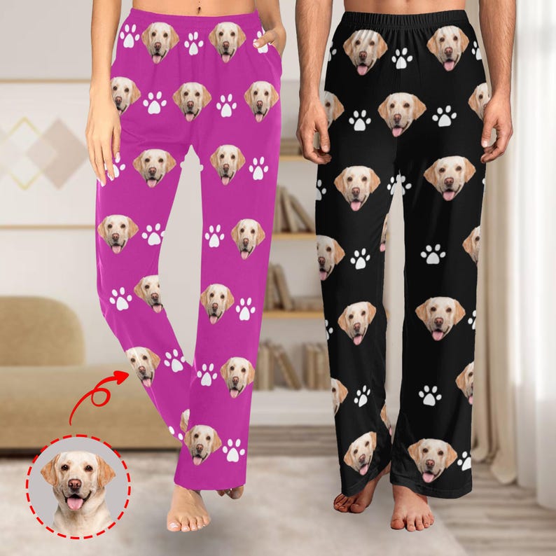 Custom Pet Pajama Pants,Personalized Pants Pajamas,Custom Pj Pants,Photo Pajama,Dog Pajamas,Christmas/Anniversary Photo Gift For Her Him
