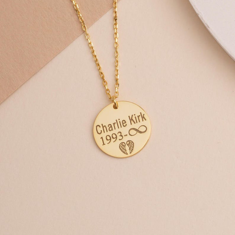Freedom,Charlie Kirk Memorial Necklace, Justice for Charlie Tribute Jewelry, Freedom Keepsake Gift, Pray for Charlie Activist Pendant