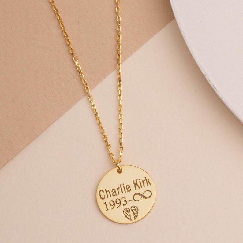 Freedom,Charlie Kirk Memorial Necklace, Justice for Charlie Tribute Jewelry, Freedom Keepsake Gift, Pray for Charlie Activist Pendant