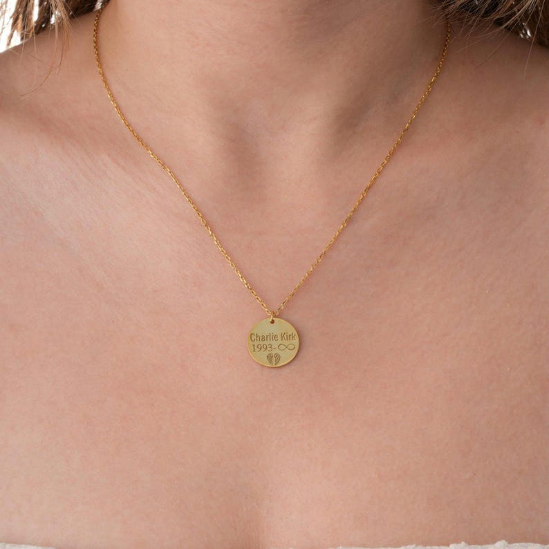 Freedom,Charlie Kirk Memorial Necklace, Justice for Charlie Tribute Jewelry, Freedom Keepsake Gift, Pray for Charlie Activist Pendant