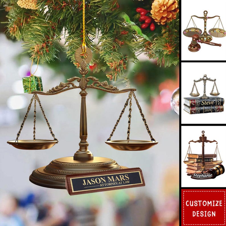 Personalized Lawyer Christmas Ornament: Acrylic Keepsake Gift, 2D Flat Ornament