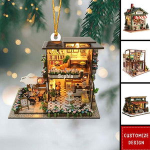 Personalized Coffee Shop Acrylic Ornament: Barista Christmas Decoration