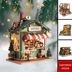 Personalized Coffee Shop Acrylic Ornament: Barista Christmas Decoration