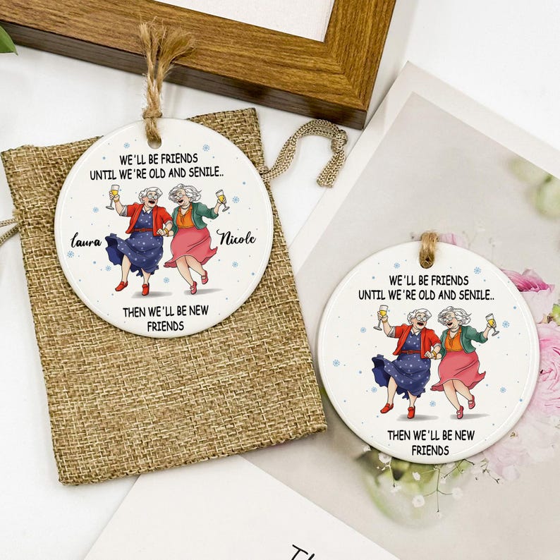 Personalized Best Friend Ornament, Besties Ornament, Friendship Ornament, Best Friend Gift, Custom Friend Gift, BFF Gift, Gift for Her