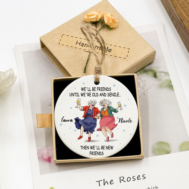 Personalized Best Friend Ornament, Besties Ornament, Friendship Ornament, Best Friend Gift, Custom Friend Gift, BFF Gift, Gift for Her