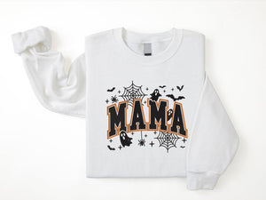 Embroidered Mama Halloween Sweatshirt, Spooky Season Mom Shirt, Coquette Mama Shirt, Fall Mama Sweatshirt, Fall Gift for Mothers