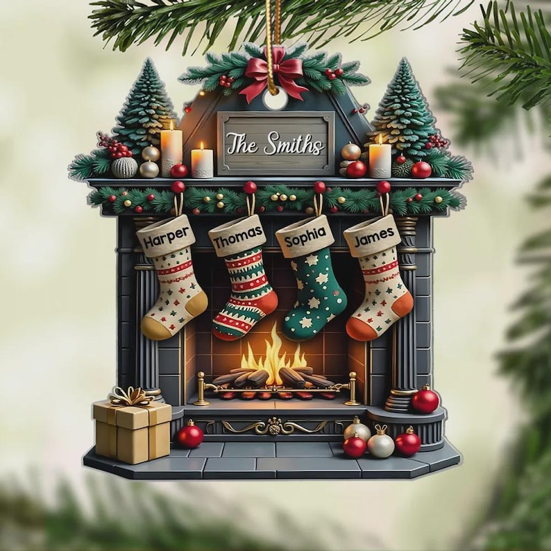 Custom Acrylic Christmas Ornament: Family Keepsake Gift, 2D Flat Ornament, Christmas Gift For Family