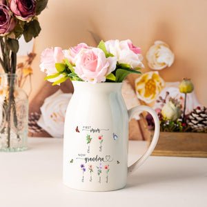 Unique Gifts for Grandma, First Mom Now Grandma Flower Vase, Birthday Gift, Mothers Day Gifts, Unique Gift For Mother/Nana/Nanny/Grandma