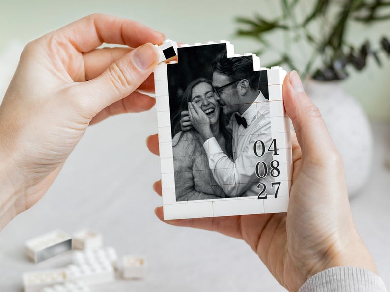 Personalised Couple Photo Gift, Anniversary Keepsake, Style Memory Block, Romantic Present, Gift For Couple, Wedding Anniversary Gift