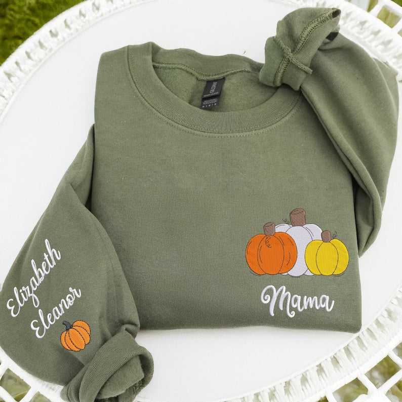 Nana Halloween Sweatrshirt - Embroidered Pumpkin Sweatshirt Women - Personalized Spooky Season Gift for Women - Grandma Gift