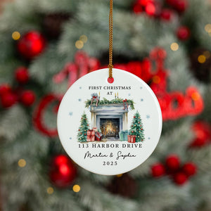Personalized First Christmas New Home Ornament: Ceramic Keepsake Bauble