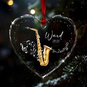 Personalized Saxophone Ornament, Christmas Tree Ornament, Music Lover Gift, Custom Musician Ornament, Christmas Gift for Saxophone Lover