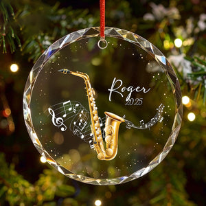 Personalized Saxophone Ornament, Christmas Tree Ornament, Music Lover Gift, Custom Musician Ornament, Christmas Gift for Saxophone Lover