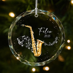 Personalized Saxophone Ornament, Christmas Tree Ornament, Music Lover Gift, Custom Musician Ornament, Christmas Gift for Saxophone Lover