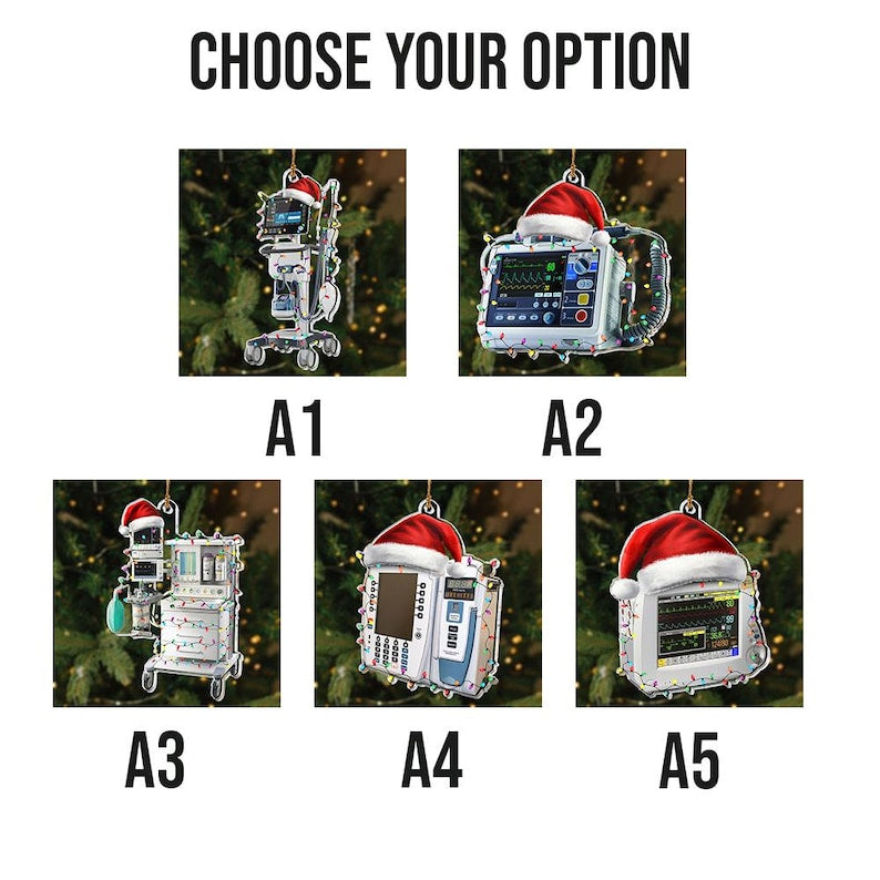 Anesthesia Machine Ornament, Nurse 2D Acrylic Flat Ornament, Custom Ventilator Machine Christmas Ornament, Nurse Life Gift, Nurse Christmas