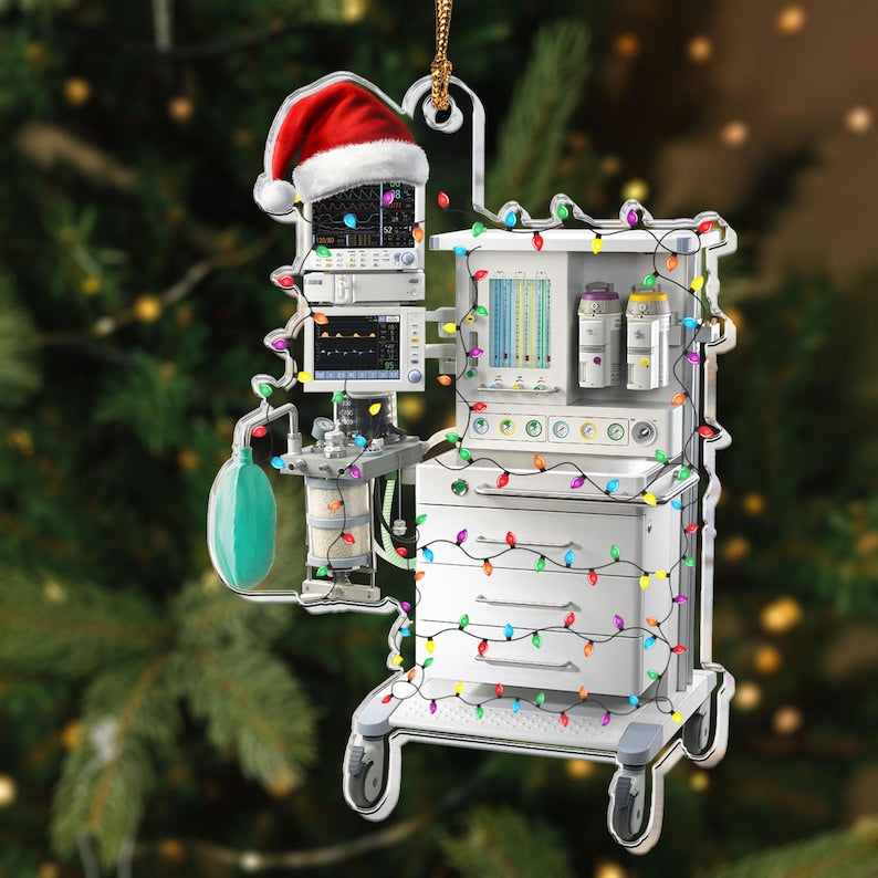 Anesthesia Machine Ornament, Nurse 2D Acrylic Flat Ornament, Custom Ventilator Machine Christmas Ornament, Nurse Life Gift, Nurse Christmas