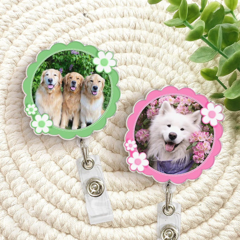 Custom Dog Badge Reel, Pet Badge Reel, Custom Dog Face Cat Face, Pet Cat Dog Photo, Doctor ID NP Badge, Nurse Badge Reel