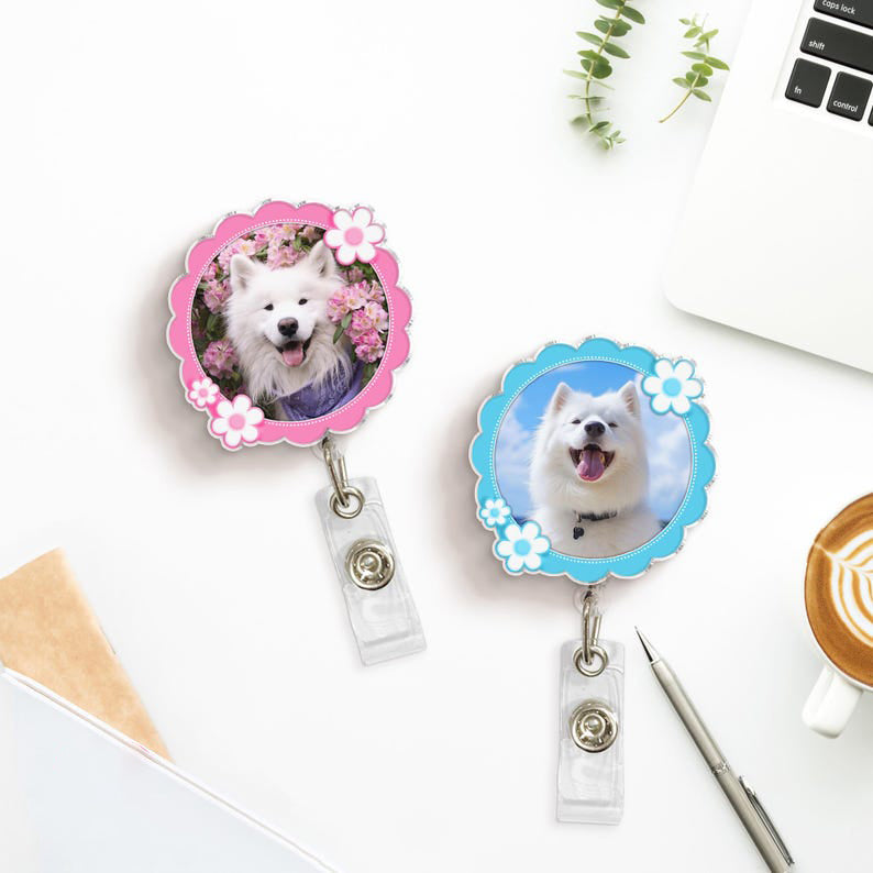 Custom Dog Badge Reel, Pet Badge Reel, Custom Dog Face Cat Face, Pet Cat Dog Photo, Doctor ID NP Badge, Nurse Badge Reel