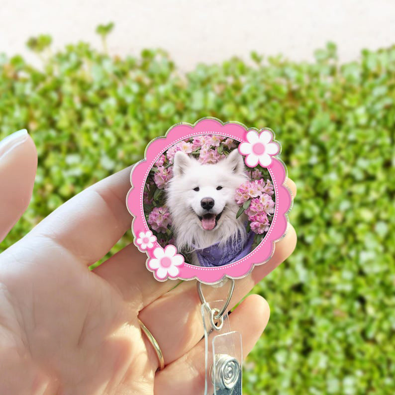 Custom Dog Badge Reel, Pet Badge Reel, Custom Dog Face Cat Face, Pet Cat Dog Photo, Doctor ID NP Badge, Nurse Badge Reel
