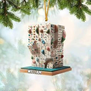 Custom Name Climbing Wall Ornament, Personalized Climbing Wall Christmas Ornament, Gift For Climbing Gym Lover, Him, Her, 2D Flat Ornament