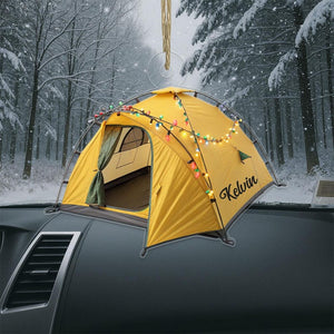 Custom Name Tent Christmas Acrylic Ornament Personalized Christmas Tree Decoration, Gift for Camping and Climbing Lovers