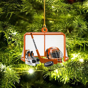 Custom Christmas Ice Hockey Ornament, Personalized Hockey Player Ornament 2025, Acrylic Hanging Decoration, Hockey Ornament for Kids