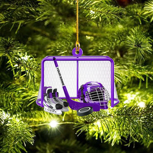 Custom Christmas Ice Hockey Ornament, Personalized Hockey Player Ornament 2025, Acrylic Hanging Decoration, Hockey Ornament for Kids