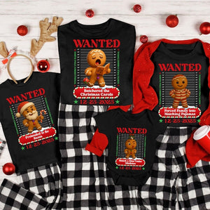 Christmas Matching Family Pajamas, Custom Holiday Crime PJs for Family, Gingerbread First Christmas Group Photo Outfit, Christmas Gift Shirt